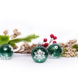 8cm clear Plastic Christmas Ball with handpainted