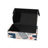 Recycled custom logo color shipping paper cardboard clothes corrugated apparel packaging flat folding gift mailer box