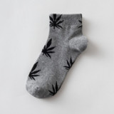 Hemp Leaf Skateboard Women Socks Couple Trendy Men Cotton Boat Socks