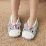 Winter Floor Socks Women Non-Slip Shoes And Socks Thickening Plus Velvet Warm Indoor Three-Dimensional Cartoon Socks In Stock