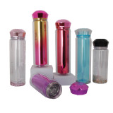 350ml Eco-Friendly Portable Double Layer Plastic Cute  Beverage Mug Travel Fitness Water Bottle With Diamond Lid