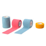 100% Cotton colorful elastic cohesive bandage for animals or pet not stick skin fur and hair
