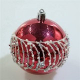 wholesale cheap shatterproof plastic christmas ball with hand painted christmas tree hanging ornament