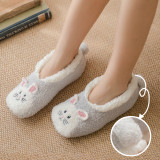 Autumn and Winter Coral Velvet Floor Socks Adult Non-Slip Shoes and Socks Thickening Plus Velvet Warm Indoor Three-Dimensional C