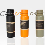 650ml portable reusable vacuum double wall stainless steel flask handgrip thermos flask with lid