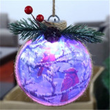 Hollow light up  ball ornamente plastic snowman and tree shape inside