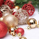 Wholesale 100pcs pack shatterproof plastic christmas tree hanging ball christmas ornament