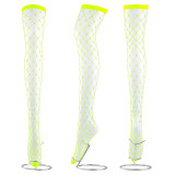 Multicolor Shiny Rhinestone Big Fishnet Stocking Sexy Long Tube Thigh Fish Net Socks Over The Knee High Stockings For Women