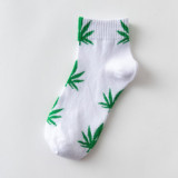 Hemp Leaf Skateboard Women Socks Couple Trendy Men Cotton Boat Socks