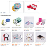 Best hanging high-End handheld portable women makeup mini pocket mirror with led light