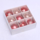 9PCS/8CM Hand painted Christmas Balls In Set Decorations for Xmas Party Wedding/Holiday Decorative