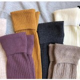 Autumn And Winter New Three-Dimensional Wide Draw Bottoming Over Knee Long Cotton Women  Socks