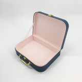 Quality design personal color full printing paper baby gift suitcase with gold metal handle