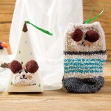 New Japanese Cartoon Embroidery Children's Socks Baby Socks Coral Fleece Baby Floor Socks