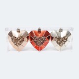 Christmas Ornaments Promotional Hand Painted Plastic Heart Shaped Plastic 7.5cm/3pcs Indoor Christmas Decoration SY Xmas 4 Color