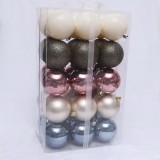 6cm/30pcs Grey+Champagne silvery+Rose Gold mixed Christmas ball sets decoration 2021 new idea products