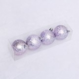 8cm/3pcs Dark purple PET hand painted Christmas ball for 2022 holiday decoration