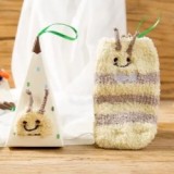 New Japanese Cartoon Embroidery Children's Socks Baby Socks Coral Fleece Baby Floor Socks