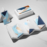 Custom Logo Romantic Design Blue Paper Empty Sweet Strawberry Truffle Chocolate Bar Packaging Candy Gift Box