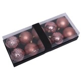 Manufacturers 8cm/10pcs Rose Gold 5 design Christmas ball sets decoration tree ornament christmas