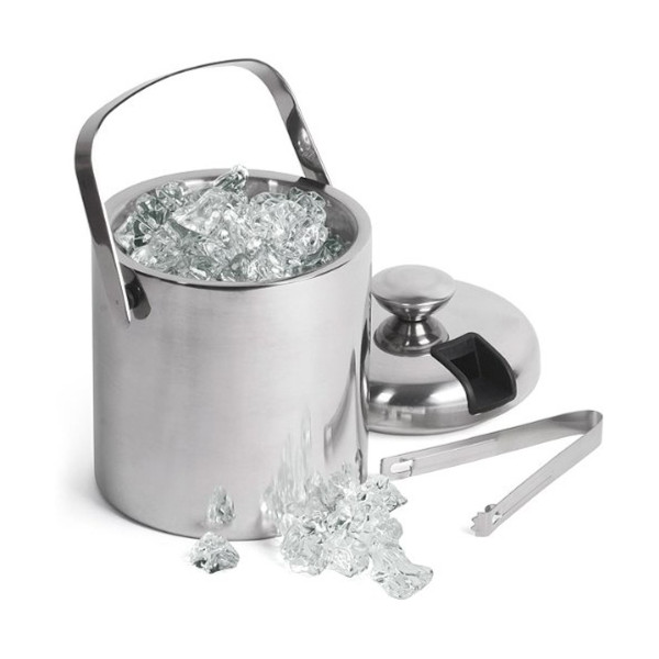 Bar Tool 1300ml Mini Double Wall Stainless Steel Ice Bucket with Ice tongs and Ice Strainer