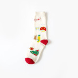 Japanese Couple Black And White Pattern Men And Women Socks Cat Pattern Ins Tube Socks