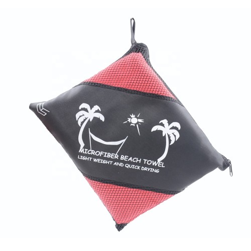 Custom printed soft promotional rally nano towel vs microfiber gym swimming towel with pouch
