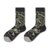 Custom Women Ins Tube Socks Street Version Of The Long Tube Autumn And Winter Creative Oil Painting Art Japanese Male Stockings