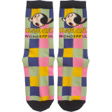 Cartoon Illustration Socks Plaid Color Cute Autumn And Winter Thickening Men's Socks Women's Socks