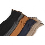 Socks Factory Summer Women Soild Color Ruffle Over Knee High Tube Cotton Socks