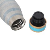 Hot sale 400ml customized stainless steel vacuum flask portable sports insulated cola water bottle with wood lid