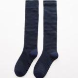 Women Style Long Tube Pure Cotton Striped Student Socks
