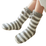 Autumn and Winter Home Floor Socks Female Adult Wool Socks Plus Velvet Thick Warm Sleep Socks