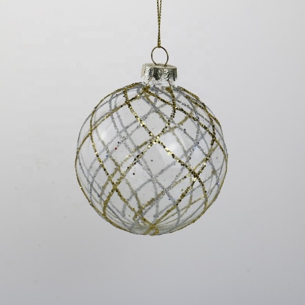 High Quality Glass Material Christmas Tree Decoration Glass Xmas Ball Special Round and  Tree Pendant