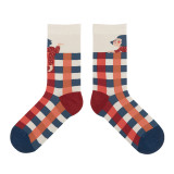 Autumn And Winter New Japanese Women Cartoon Illustration Cotton Socks Couple Ins Personality Trendy Tube Socks