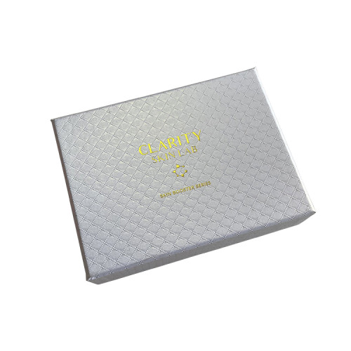 Textured eco-friendly pearl fancy paper simple design gold logo essential oil bottle logo 15ml paper box