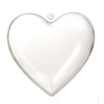 10cm clear heart shape plastic Christmas ball ornament