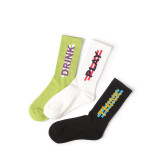 Custom Letter Design White Black Woman Custom Quick Dry Wholesale Unisex Sport Socks