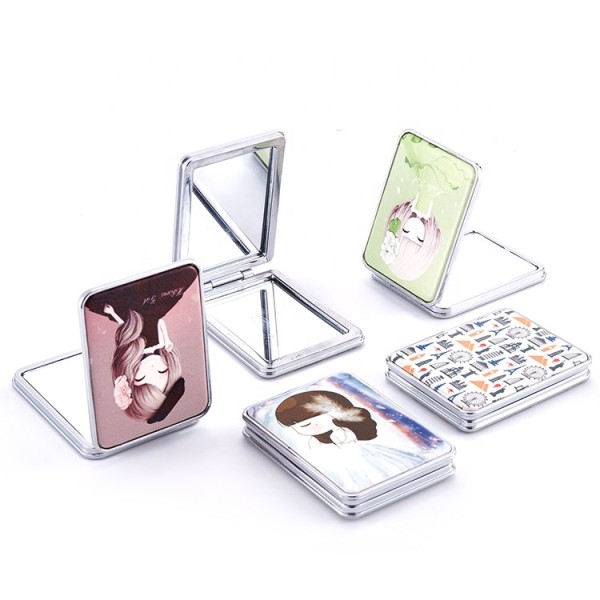 Factory Wholesale 5.6*7.8Cm Square Little Plastic Compact Mirror