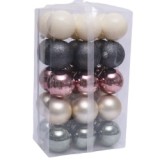 6cm/30pcs Grey+Champagne silvery+Rose Gold mixed Christmas ball sets decoration 2021 new idea products