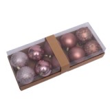 Manufacturers 8cm/10pcs Rose Gold 5 design Christmas ball sets decoration tree ornament christmas