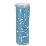 Custom Portable Stainless Steel Metal Double Wall Drinking Straight Beverage Bottle Skinny Tumbler Travel Mug With Straw