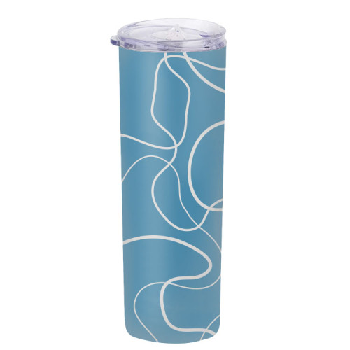 Custom Portable Stainless Steel Metal Double Wall Drinking Straight Beverage Bottle Skinny Tumbler Travel Mug With Straw