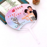 Wholesale personalized pvc hand fan wedding gift lover pictures customize printed Advertising Logo white hand fan