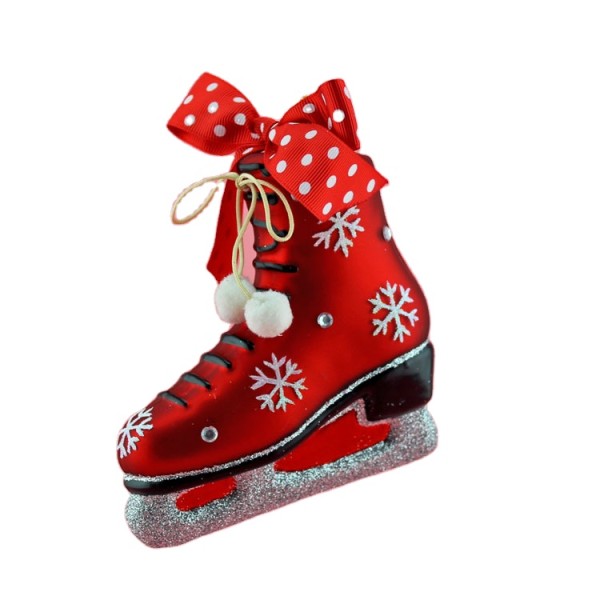 New design skating shoes glass  decoration 10cm tree hanging glass ornaments