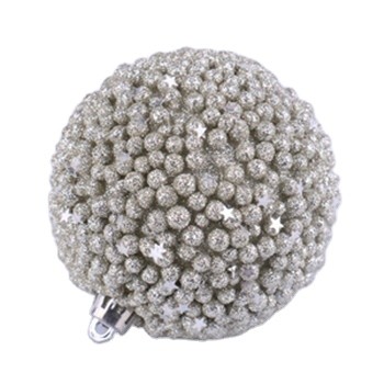 High grade christmas  ball with champagne glitter foam beads  and star shape paillettes