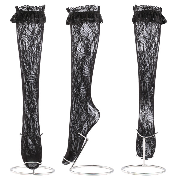 Hot Sell Cosplay Lace Lolita Socks Knee High Black White Women Bow Stockings Sexy Japanese Girls Student Ruffle Socks