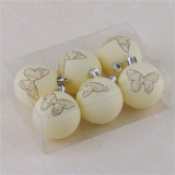 Hot Sale New Design 8cm Rice White Color Painted PS material Plastic Christmas outdoor decoration Pack