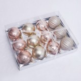 8cm Newest Design Shiny Grey Ball with Feather for Christmas Tree Decoration