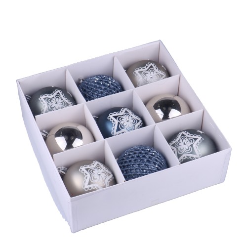9PCS/8CM Hand painted Christmas Balls In Set Decorations for Xmas Party Wedding/Holiday Decorative